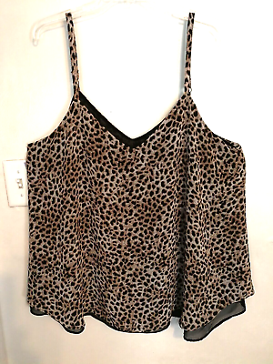 #ad Torrid Womens Tank Top 2 Plus 2X Sleeveless Blouse Leopard Animal Print Shirt $20.00