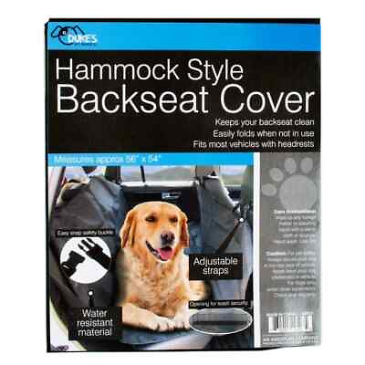 #ad DOG HAMMOCK STYLE BACKSEAT COVER BY DUKES BLACK 56X54 $15.99