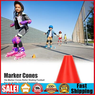 #ad 10x Marker Cones Roller Skating Football Soccer Training Equipment Red $8.49