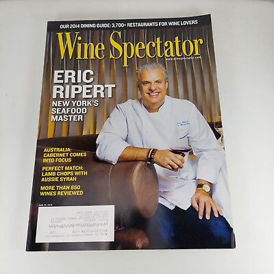 #ad Wine Spectator Magazine Aug 31 2014 Eric Ripert Restaurant Wine List Awards $5.99