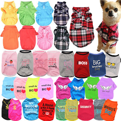 Pet Dog Clothes Puppy T Shirt Clothing For Small Dogs Puppy Chihuahua Vest Plaid $3.55