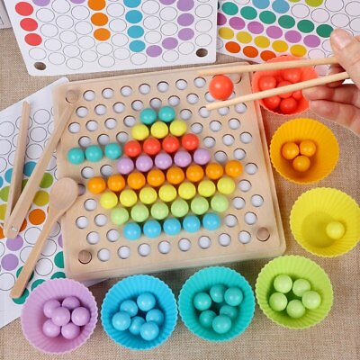 #ad Beads Game Educational Early Learn Children Clip Ball Toddler Toys Kids $39.86
