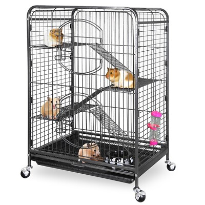 #ad #ad Large Space Ferret Pet Cat Small Chinchilla Pig Animal Rabbit Cage with Wheels $60.58
