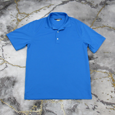 #ad Greg Norman Polo Golf Shirt Mens Medium Play Dry Lightweight Blue Dri Fit ML75 $16.17