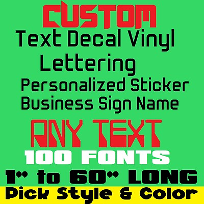 CUSTOM TEXT NAME Personalized Vinyl Lettering Decal Sticker Car Door Window $39.99