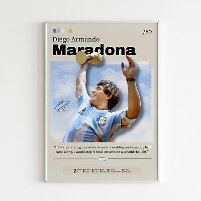 #ad Diego Armando Maradona Poster Argentina print fan gift football print $62.91