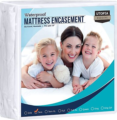 #ad Zippered Mattress Encasement Water proof Protector Utopia Bedding $19.77