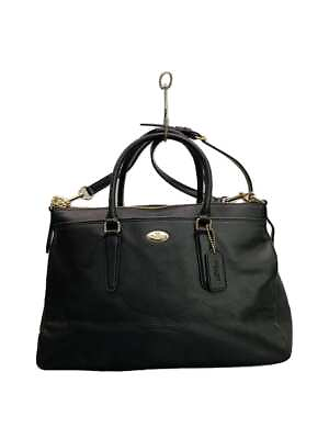 #ad COACH 2WAY Shoulder Bag Leather BLK Solid Color C1505 F35185 $155.95