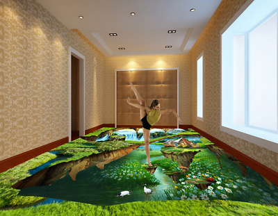 #ad 3D Nature Scenery Hut 46 Floor WallPaper Murals Wall Print Decal AJ WALLPAPER $499.99