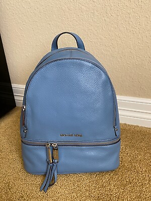 #ad Michael Kors Rhea Zip Medium Leather Backpack Denim $158.00