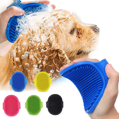 #ad Pet Silicone Brush Bath Massage Brush Shower For Long amp; Short Hair Dog Grooming $9.09