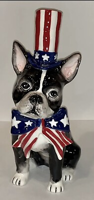 #ad Blue Sky Boston Terrier Frenchie Patriotic Dog July 4th Memorial Day $54.95