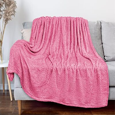 #ad Waffle Fleece Throw Blanket for Couch Bed Pink Super Soft Fuzzy Cozy Blanket... $25.49