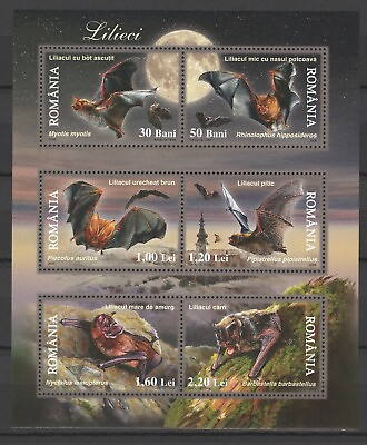 #ad Romania 2006 Fauna Animals Bats MNH sheet $2.99