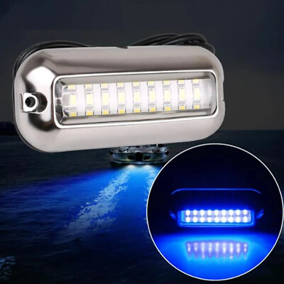 #ad 3.5inch 12V 27LED Marine Blue LED light stainless steel Shell Boat Transom Light $14.37