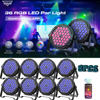#ad 36LED RGB Stage Lights PAR Beam Strobe DMX Party Disco DJ Light 80W APP Control $20.99