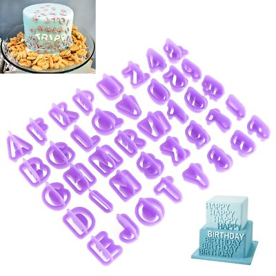 #ad 40 Pcs Alphabet Number Fondant Cake Decorating Set Icing Cutter Mold Mould Kit $7.99