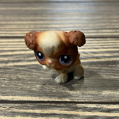 #ad LPS Littlest Pet Shop Poodle Dog Figure Brown Toy $10.19