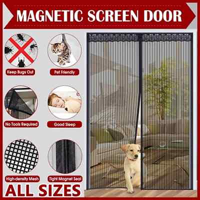 #ad #ad Magnetic Screen Door Mesh Curtain Durable Heavy Duty Mosquito Net Bug Hands Free $8.65