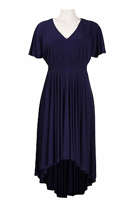 #ad Ivy amp; Blue Navy Hi Low Cape Sleeve Midi Jersey Dress $59.99