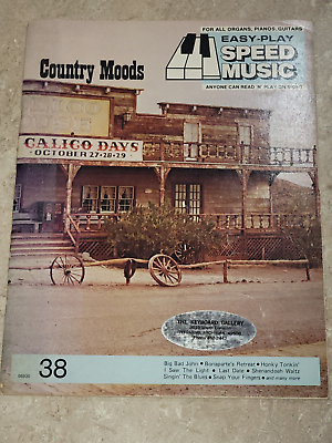#ad Vtg Sight amp; Sound Easy Play Country Moods Song Book Piano Guitar Vocal $14.95