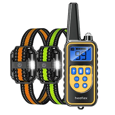 Dog Shock Collar Waterproof Rechargeable Dog Training Remote with led for 2 dog $21.99