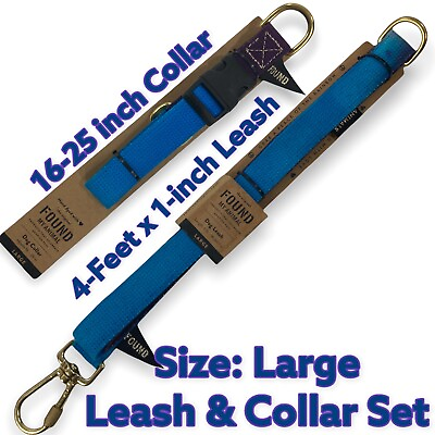 #ad Found My Animal Hand Dyed Blue Purple LARGE Dog 16 25 in Collar amp; 4ft Leash Set $26.99