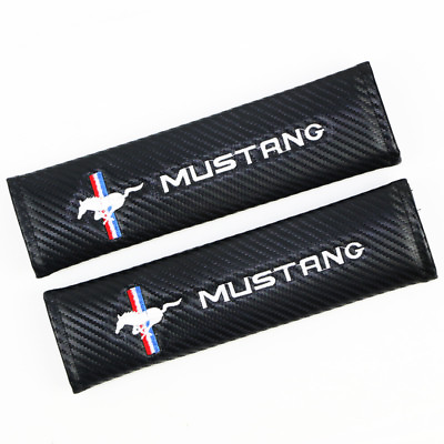 #ad 2x Auto Car Carbon Fiber Safety Seat Belt Cover Shoulder Pad Cushion For Mustang $15.99