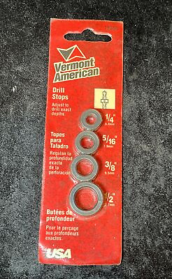 #ad Vermont USA Drill Depth Stop Bit Screw Collar Set Kit 1 4 5 16 3 8 1 2 $4.99