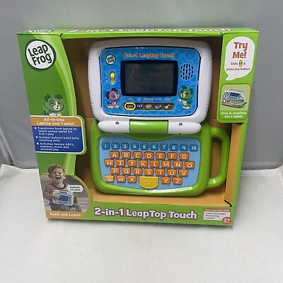 #ad New LeapFrog 2 in 1 LeapTop Touch Laptop amp; Touch Screen Tablet Green $17.99