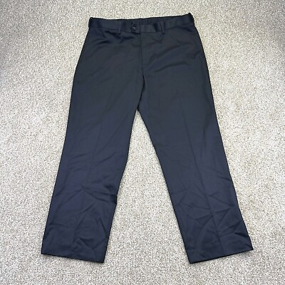 #ad NEW Perry Portfolio No Iron Pants Size 38x29 Mens Expandable Waistband Navy Blue $39.99