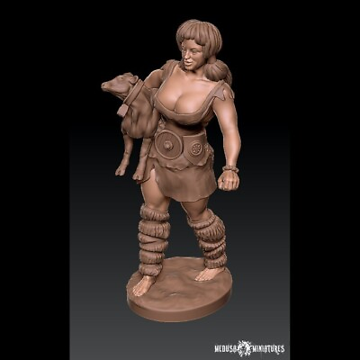#ad Hill Giant Woman 75 mm Tall Resin 3D Printed Miniature 28mm Damp;D RPG $14.00