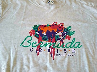 #ad Vintage Gear for Sports Bermuda Cruise Song of America XL Shirt Parrots $15.00