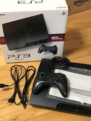 #ad Sony PlayStation 3 Slim 160GB Charcoal Black Home Console CECH 3000A In box $161.72