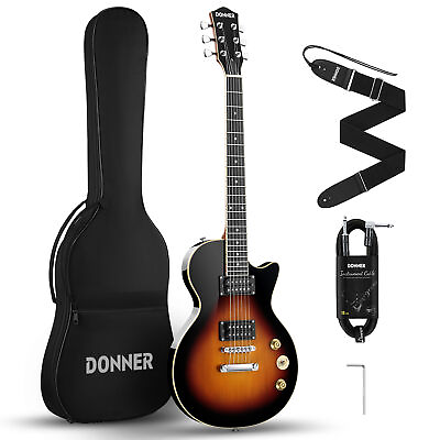 #ad 🎸 Donner DLP 124 Electric Guitar Classic Humbucker 202S H H Pickups Solid Body $118.99