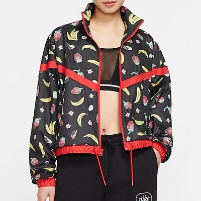 #ad Nike Sportswear New Strawberry Banana Womens Fruit Print Track Jacket Size S $96.00