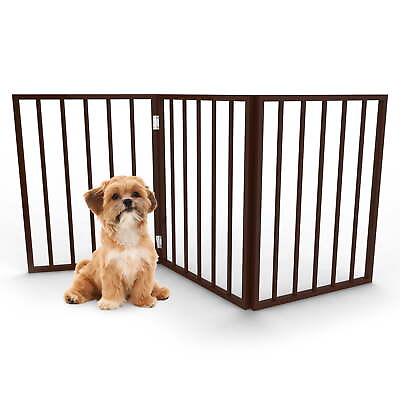 #ad Indoor Pet Gate 3 Panel Retractable Dog Gate for Stairs or Doorways $32.39