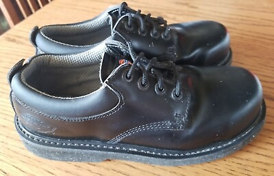 #ad DICKIES Black Leather Mens Sz 9.5 Work Shoes ASTM F2413 05 Steel Toe Oil Resista $23.90