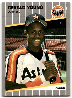 #ad 1989 Fleer Gerald Young of Houston Astros #370 $1.85