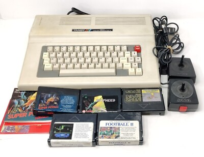 #ad Vintage Tandy Color Computer 3 128K With 5 Games 2 Controllers Working Tested $549.88