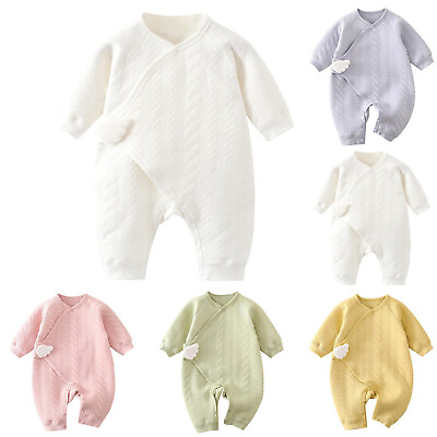 #ad Newborn Thick Baby Clothes Autumn Winter Spring Warm Baby Jumpsuit Pajamas Baby $14.89