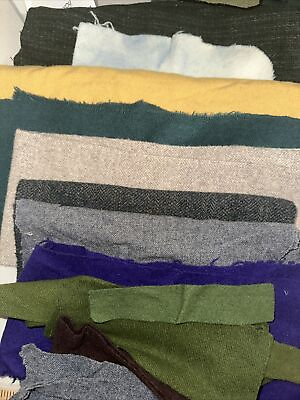#ad Wool Fabric Pieces Over 1 Pound Great For Wool Appliqué And Rug Hooking $15.94