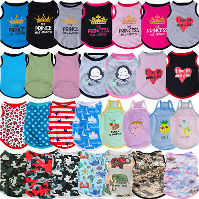 Puppy Dog Clothes Printed Mesh Tee Pet Vest T Shirt Tank For Small Dogs Summer jamp; $2.06