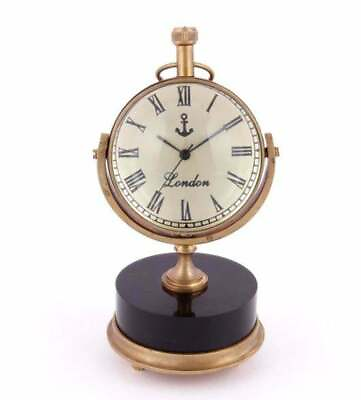 #ad Nautical Small Desk Clock Handmade Brass Clock Antique Table Clock Lot Of 5 Pcs $119.00
