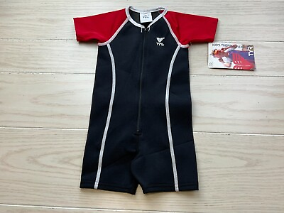 #ad TYR Solid Thermal Suit Toddler Kid#x27;s Size 2T Black Red NEW MSRP $39.99 $15.99
