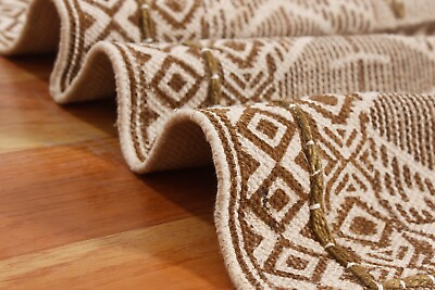 #ad Handmade Cotton Carpet Kitchen Brown Kilim Living Room Area Rugs Garden Yoga Mat $72.00