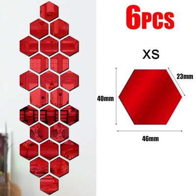 #ad 3D Hexagon Mirror Wall Stickers DIY Wall Mirrors Sticker Removable Self Adhesive $8.23