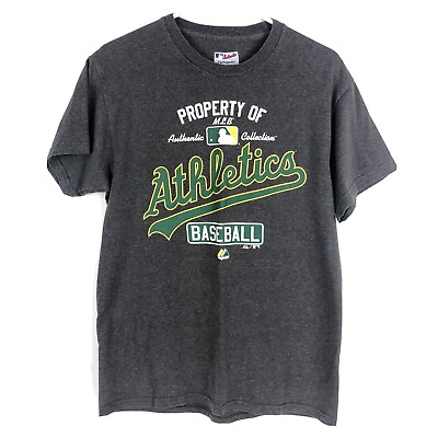 #ad Majestic Mens Oakland Athletics A#x27;s T shirt Medium Logo Authentic Collection M $11.14