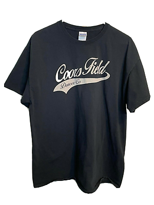 #ad Gildan Coors Field Denver Colorado Short Sleeve Black T shirt Men#x27;s Size XL $7.97