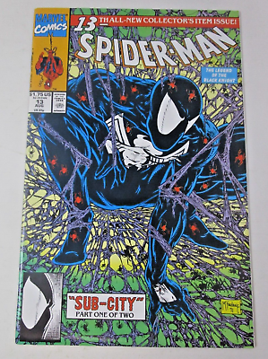 #ad Spider Man #13 1991 NM Classic Cover #1 Swipe Black Suit McFarlane Morbius $17.99